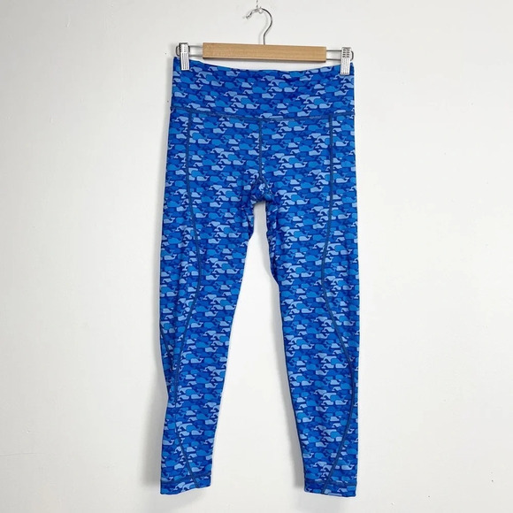 Vineyard Vines Womens Size XS Blue Athletic Stretch Legging All Over Whale Print - Picture 1 of 10